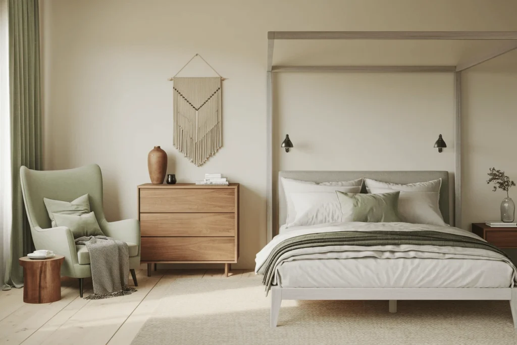 sage green bedroom