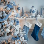 blue and white christmas decorations