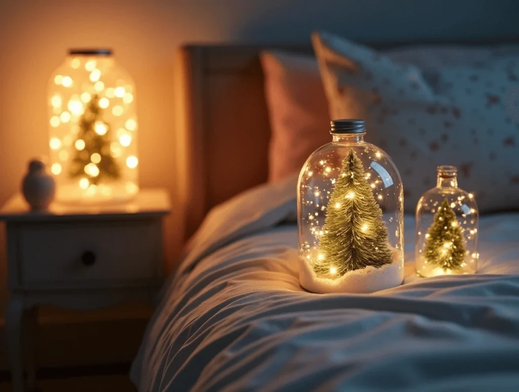 Light-Up Snow Globe Jars