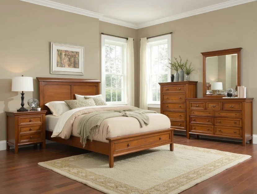 Tan Bedroom Set and Furniture