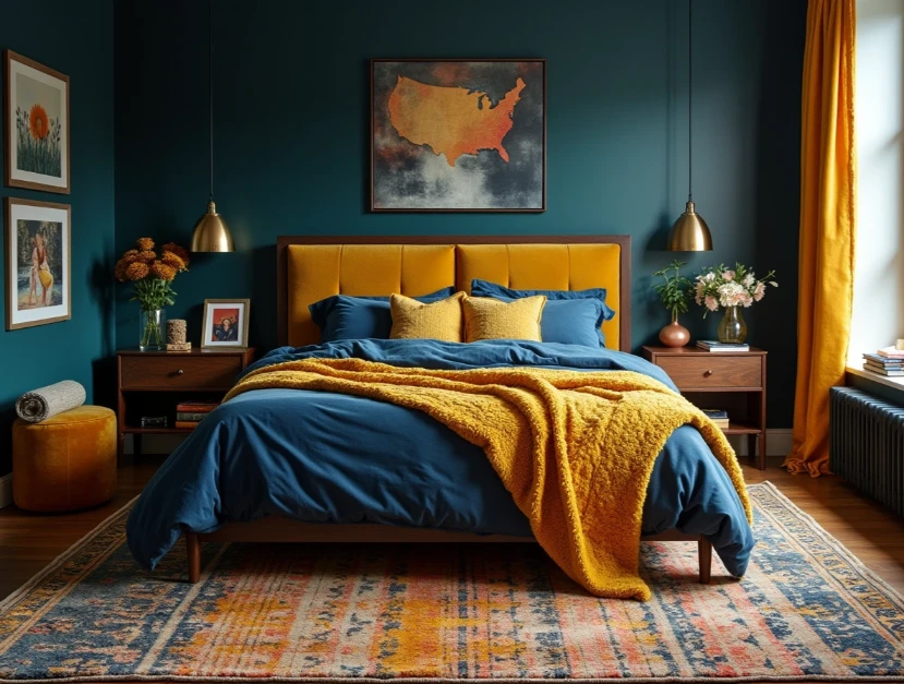 Luxurious Master Bedroom with Bedroom Decorating Ideas Blue and Yellow