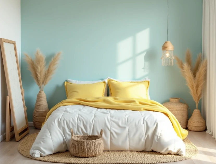 Serenity with Bedroom Decorating Ideas Blue and Yellow