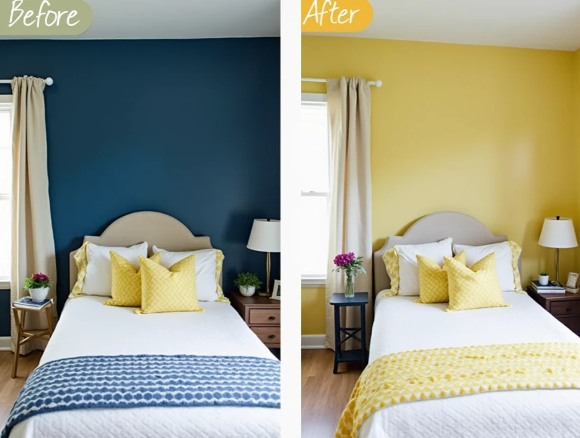 Walls with Bedroom Decorating Ideas Blue and Yellow