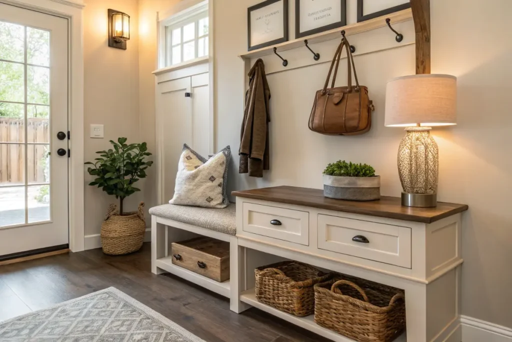 foyer with functional furniture