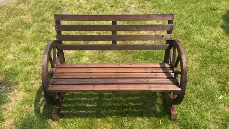 2-Person Wooden Wagon Wheel Bench