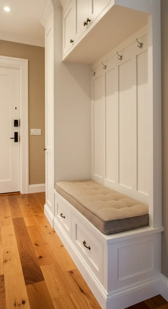 16 Narrow Entryway Ideas to Transform Your Space Built-in Benches