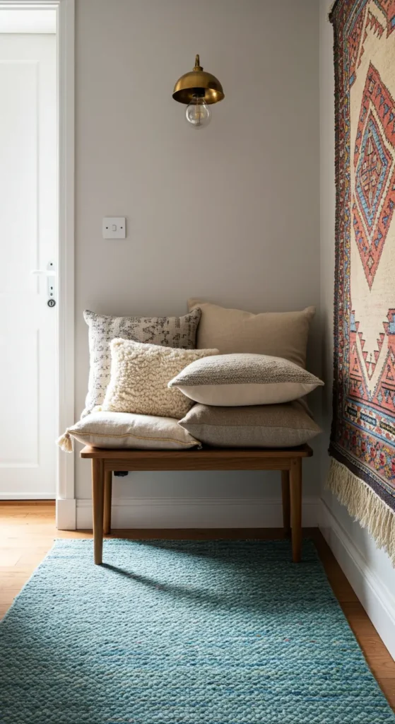 16 Narrow Entryway Ideas to Transform Your Space Layered Textiles