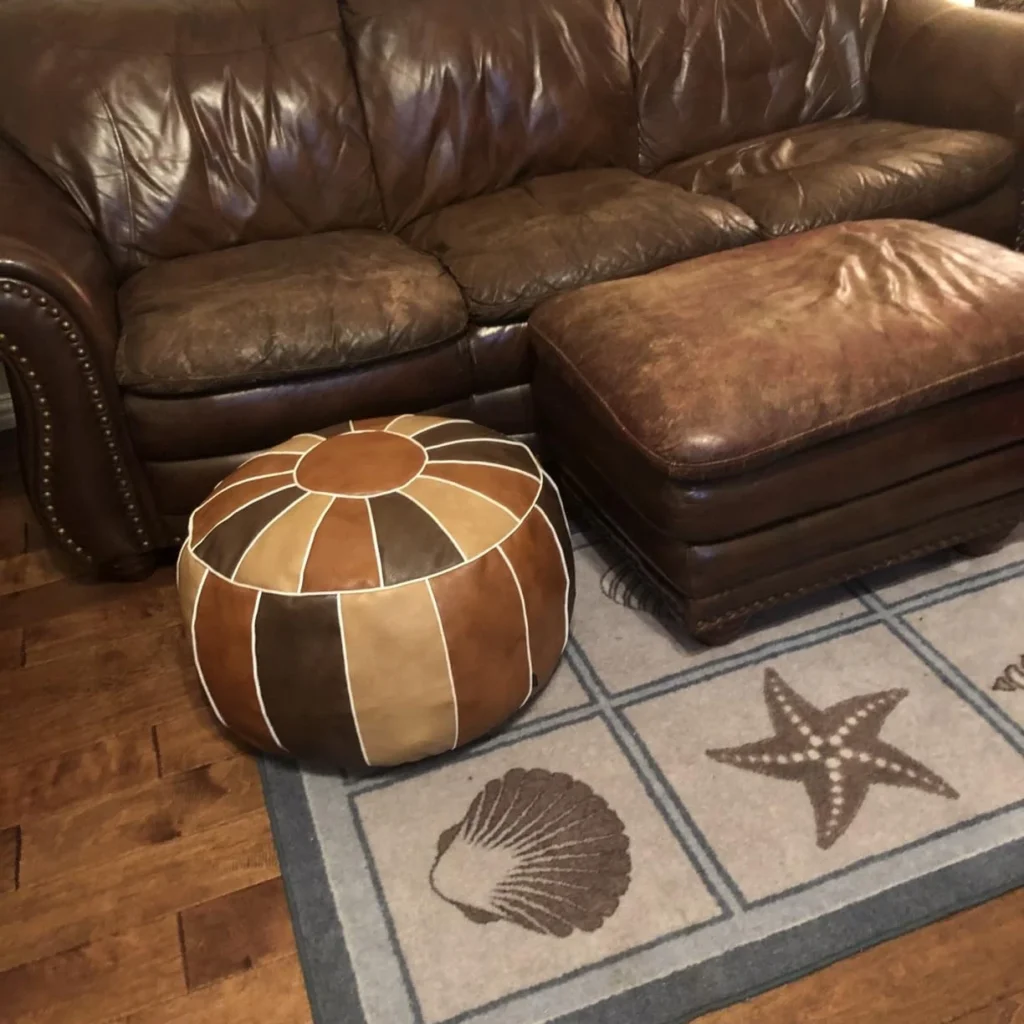 Thgonwid Handmade Moroccan Round Pouf Foot Stool