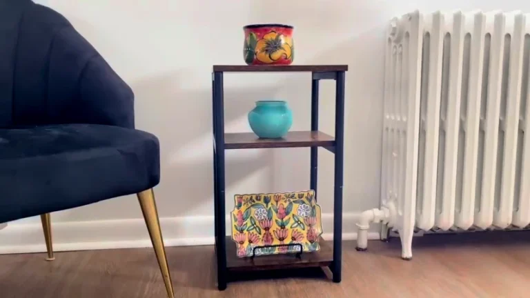 VASAGLE End Table with Fabric Basket