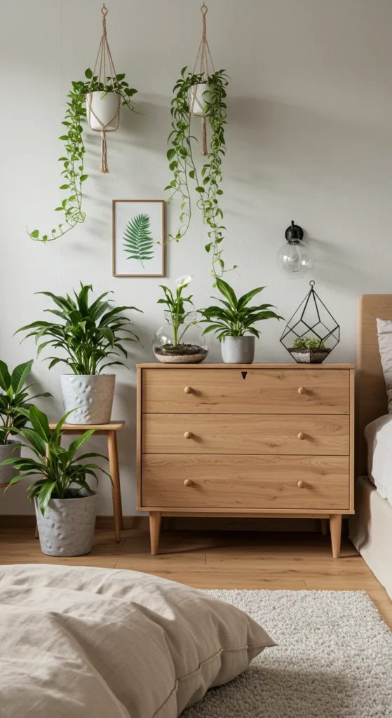 6 Bedroom Design Ideas to Transform Your Space Bedroom filled with houseplants and earthy decor
