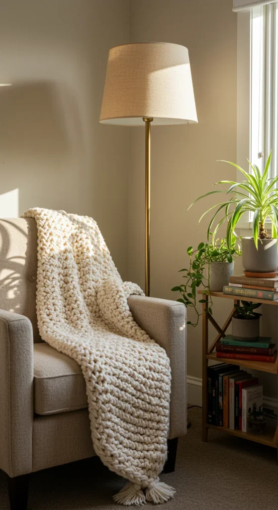 7 Bedroom Inspirations for Better Sleep and Relaxation Bedroom nook with comfy chair and soft lighting for reading
