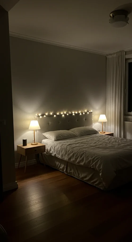 7 Bedroom Inspirations for Better Sleep and Relaxation Bedroom with soft ambient lighting and cozy atmosphere