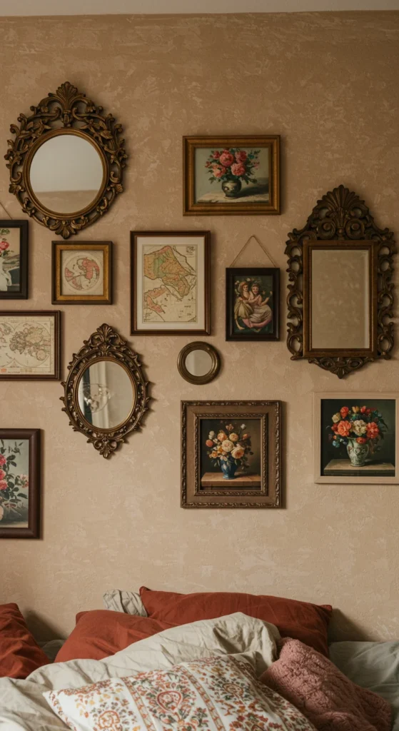 6 Boho Bedroom Decor Ideas to Transform Your Space Boho bedroom with eclectic art wall and handmade decorations