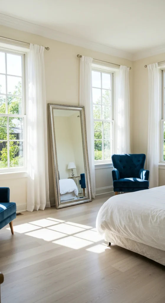 7 Bedroom Inspirations for Better Sleep and Relaxation Bright bedroom filled with natural light and white decor
