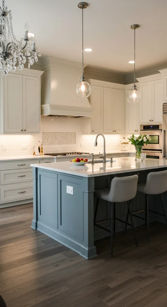6 Simple Kitchen Design Ideas You'll Love at First Sight Bright kitchen with layered lighting including pendant and task lights