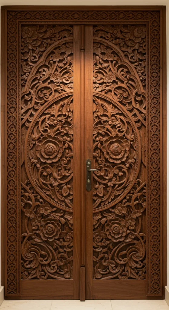 9 Elegant Modern Teak Wood Main Door Design Entrance Carved Teak Wood Door