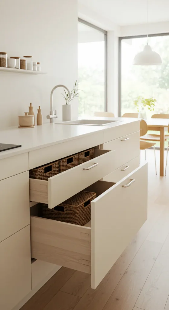 11 Cozy Kitchen Ideas to Warm Up Your Cooking Space Clutter-free kitchen with smart storage
