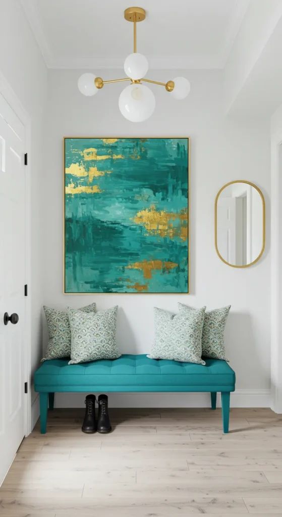 12 Stylish Entryway Benches to Elevate Your Entrance Design Colorful Accent Bench