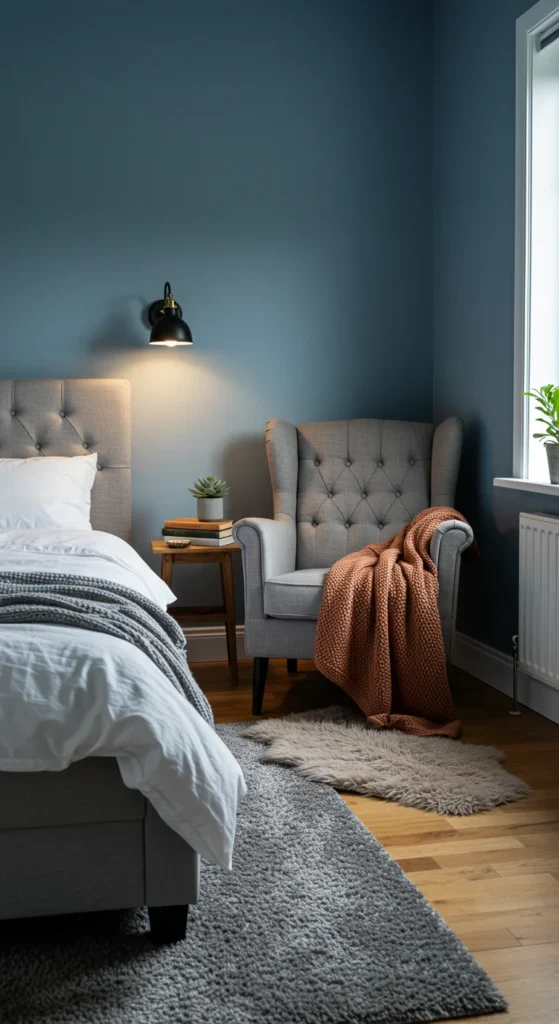 7 Cozy Bedroom Ideas for a Warm, Relaxing Retreat Comfortable furniture including padded bed and reading chair