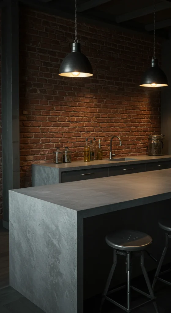 6 Kitchen Countertop Materials You Must Know Concrete countertop in an industrial kitchen with modern details