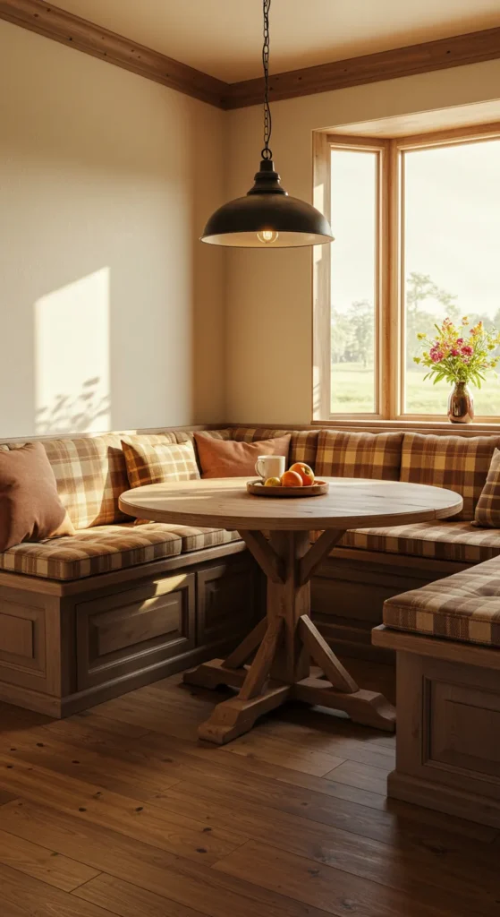 11 Cozy Kitchen Ideas to Warm Up Your Cooking Space Cozy breakfast nook with soft cushions
