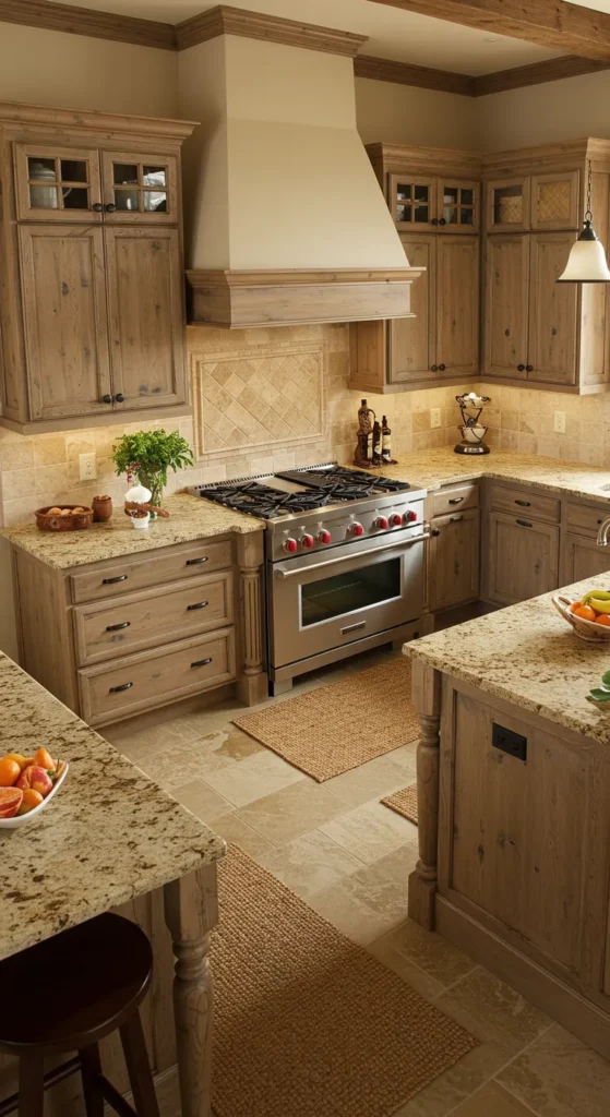 10 Beautiful Beige Kitchens That Inspire Warmth Earth-toned kitchen with wood and stone textures