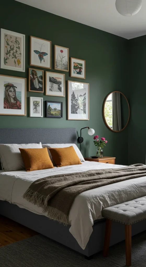 7 Simple Ideas for a Home Bedroom Refresh Gallery wall and bold accent paint refresh bedroom walls