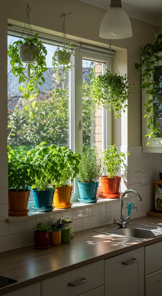 11 Cozy Kitchen Ideas to Warm Up Your Cooking Space Green plants and herbs in a sunny kitchen