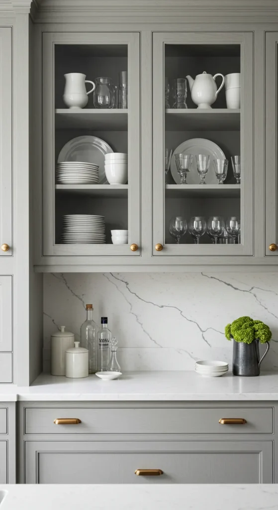 9 Stylish Modern Kitchen Cabinet Designs We Love Kitchen cabinets with glass-front doors showcasing dishes