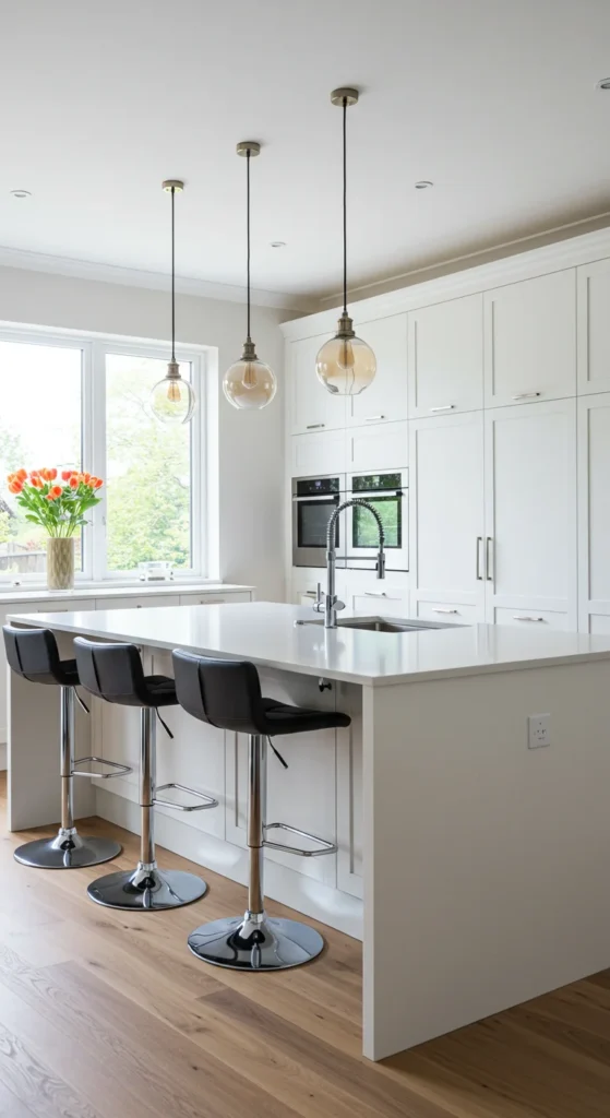 Kitchen island with seating and built-in storage