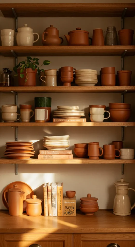11 Cozy Kitchen Ideas to Warm Up Your Cooking Space Kitchen open shelving with cozy decor