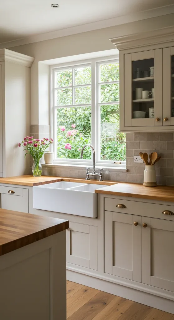 6 Trending Kitchen Cabinet Color ideas for Modern Homes Kitchen with beige and creamy white cabinets in warm tones