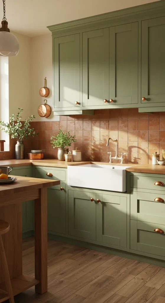 8 Amazingly Simple Earthy Kitchen Ideas Kitchen with earthy green, terracotta, and cream tones