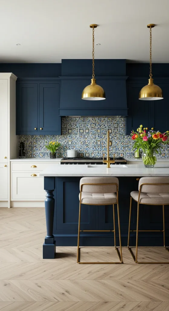 Sustainable kitchen with bamboo cabinets and glass countertop
