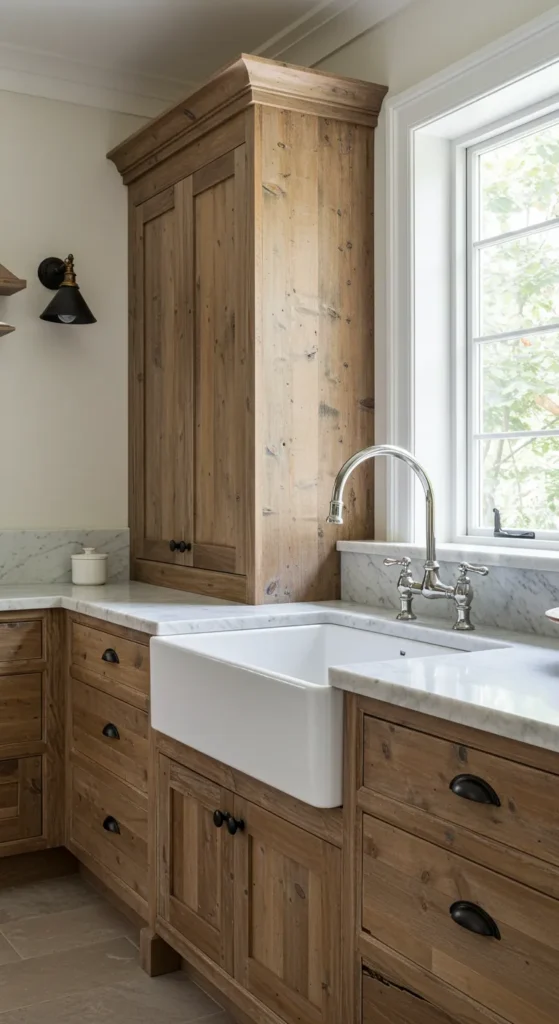 11 Cozy Kitchen Ideas to Warm Up Your Cooking Space Kitchen with wood cabinets and stone counters