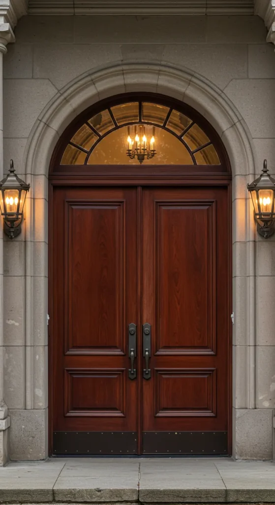 10 Double Door Entrance Ideas to Boost Your Home's Curb Appeal Luxurious Mahogany Doors