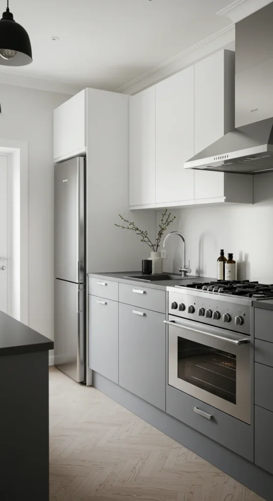 10 Stunning Bloxburg Kitchen Ideas to Inspire You Minimalist Bloxburg kitchen with clean white-gray design