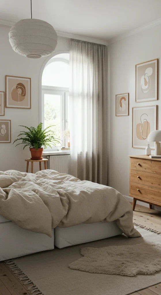 6 Minimalist Bedroom Ideas for a Calm, Serene Space Minimalist bedroom with a soft neutral color palette and natural textures