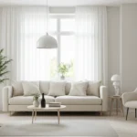 Minimalist living room with neutral tones and natural light