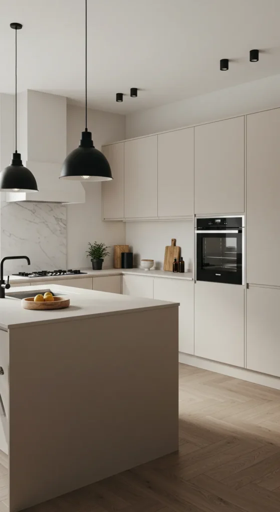 10 Beautiful Beige Kitchens That Inspire Warmth Minimalist modern kitchen with matte beige cabinets