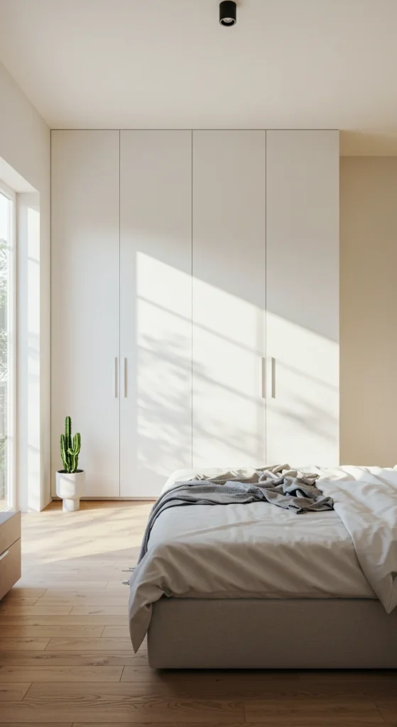 6 Bedroom Wardrobe Design Ideas Minimalist white wardrobe in modern bedroom