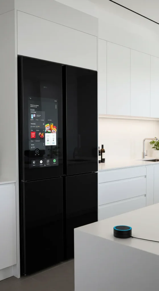 8 kitchen inspirations to Enhance Your Culinary Space Modern kitchen with smart tech like smart fridge and lighting