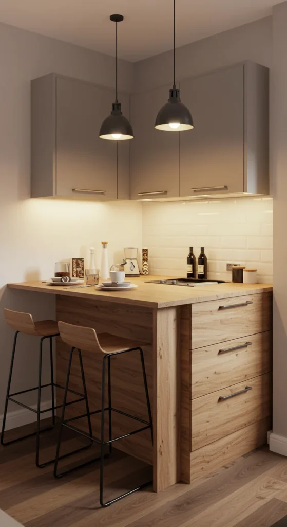 10 Creative Mini Kitchen Ideas for Small Spaces Multi-functional kitchen island with storage and seating