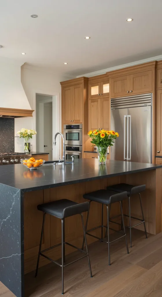 8 kitchen inspirations to Enhance Your Culinary Space Multifunctional kitchen island with seating and storage