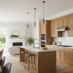 Open kitchen concept with modern decor and family-friendly layout