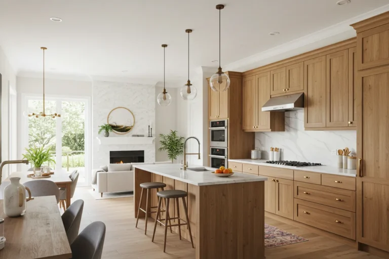 Open kitchen concept with modern decor and family-friendly layout