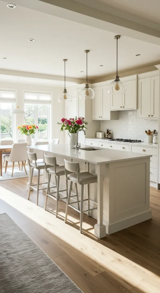 8 kitchen inspirations to Enhance Your Culinary Space Open kitchen connected to living room with cohesive design