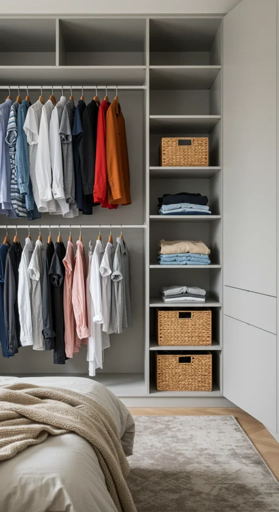 6 Bedroom Wardrobe Design Ideas Open wardrobe system with organized clothes