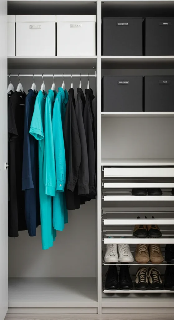 6 Minimalist Bedroom Ideas for a Calm, Serene Space Organized minimalist closet with clutter-free design