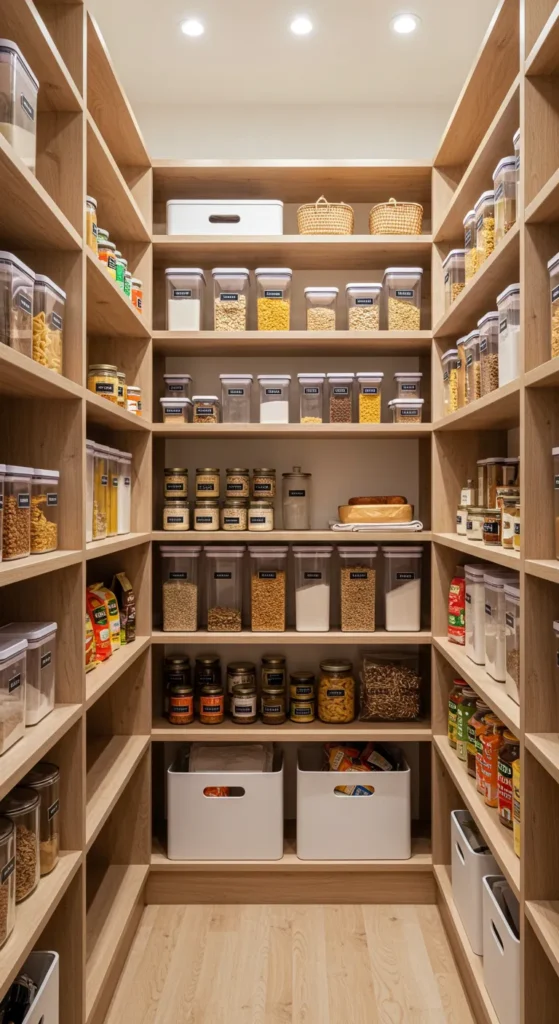 8 Minimalist Kitchen Organization Ideas For A Chic Space Organized minimalist pantry with grouped storage